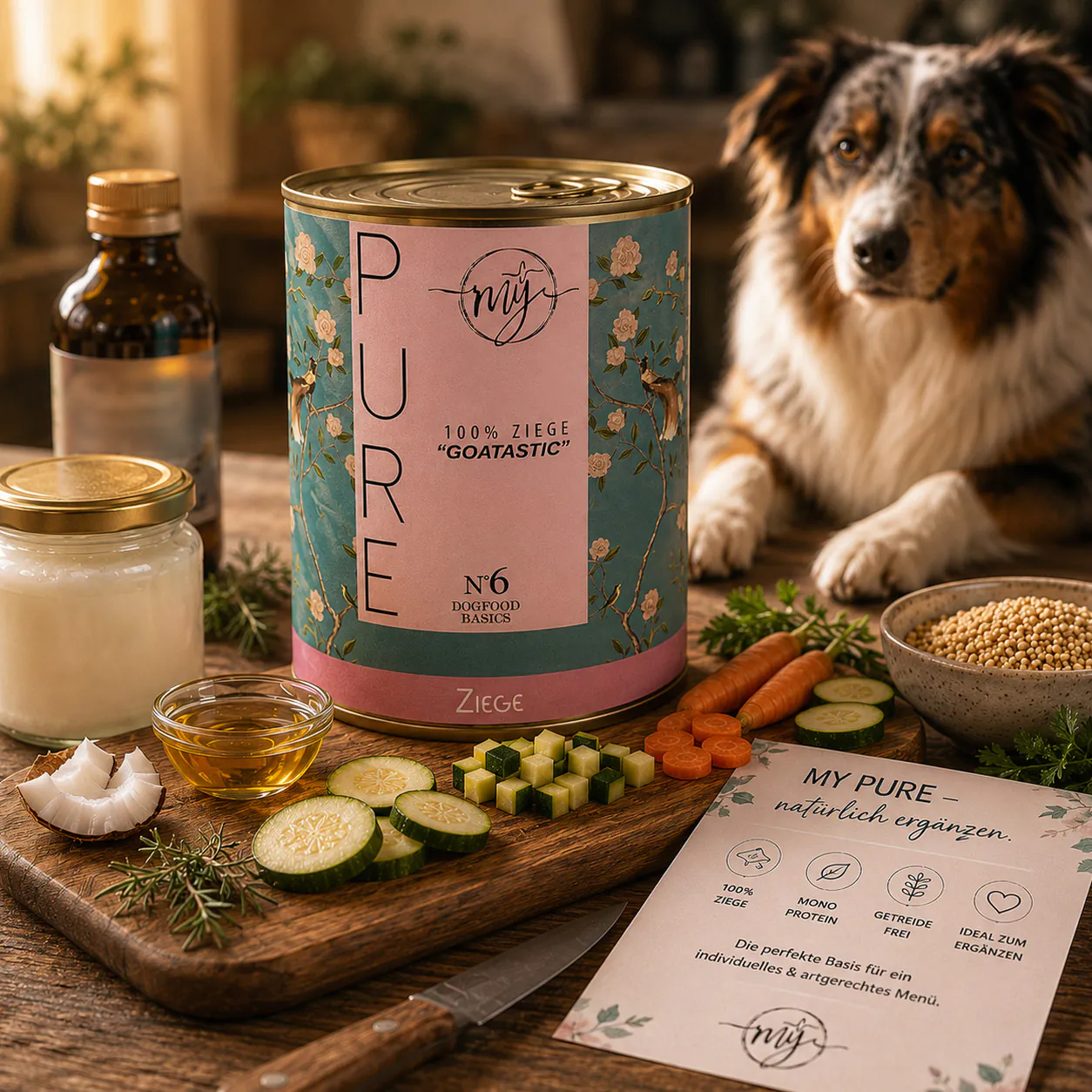 my Pure No. 6 Ziege mit Gemüse, Öl und Ergänzungen für Hunde
