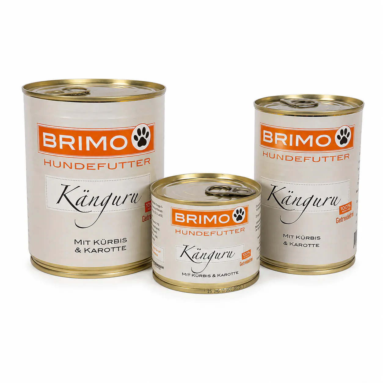 Brimo Känguru mit Kürbis und Karotten Nassfutter in mehreren Dosengrößen