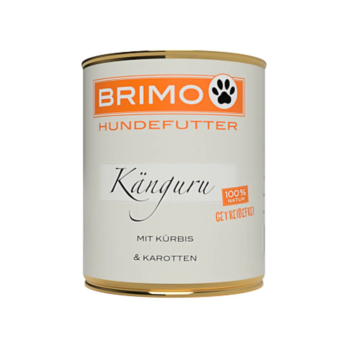 Geschlossene Dose Brimo Känguru mit Kürbis und Karotten Nassfutter