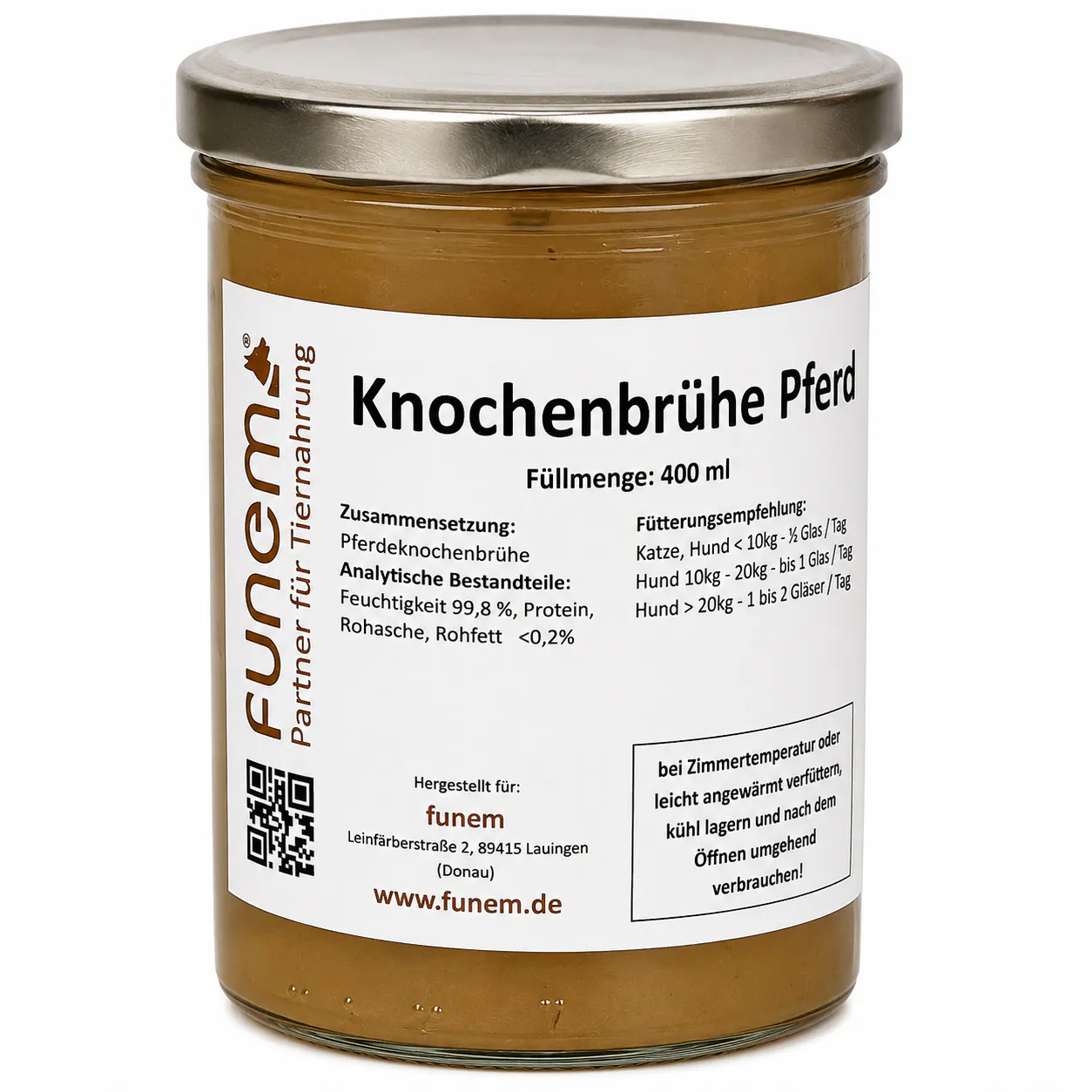 Knochenbrühe Pferd im Glas von funem