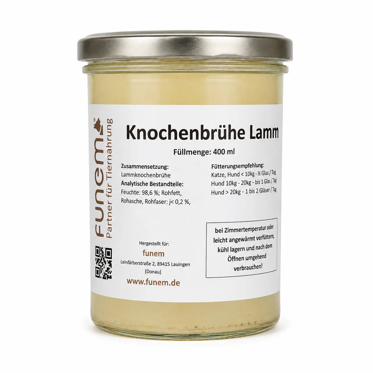 Knochenbrühe Lamm im Glas von funem