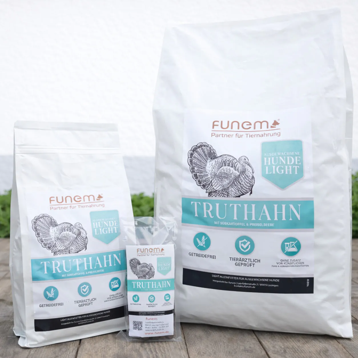 Light Hundefutter Truthahn von funem in verschiedenen Verpackungsgrößen