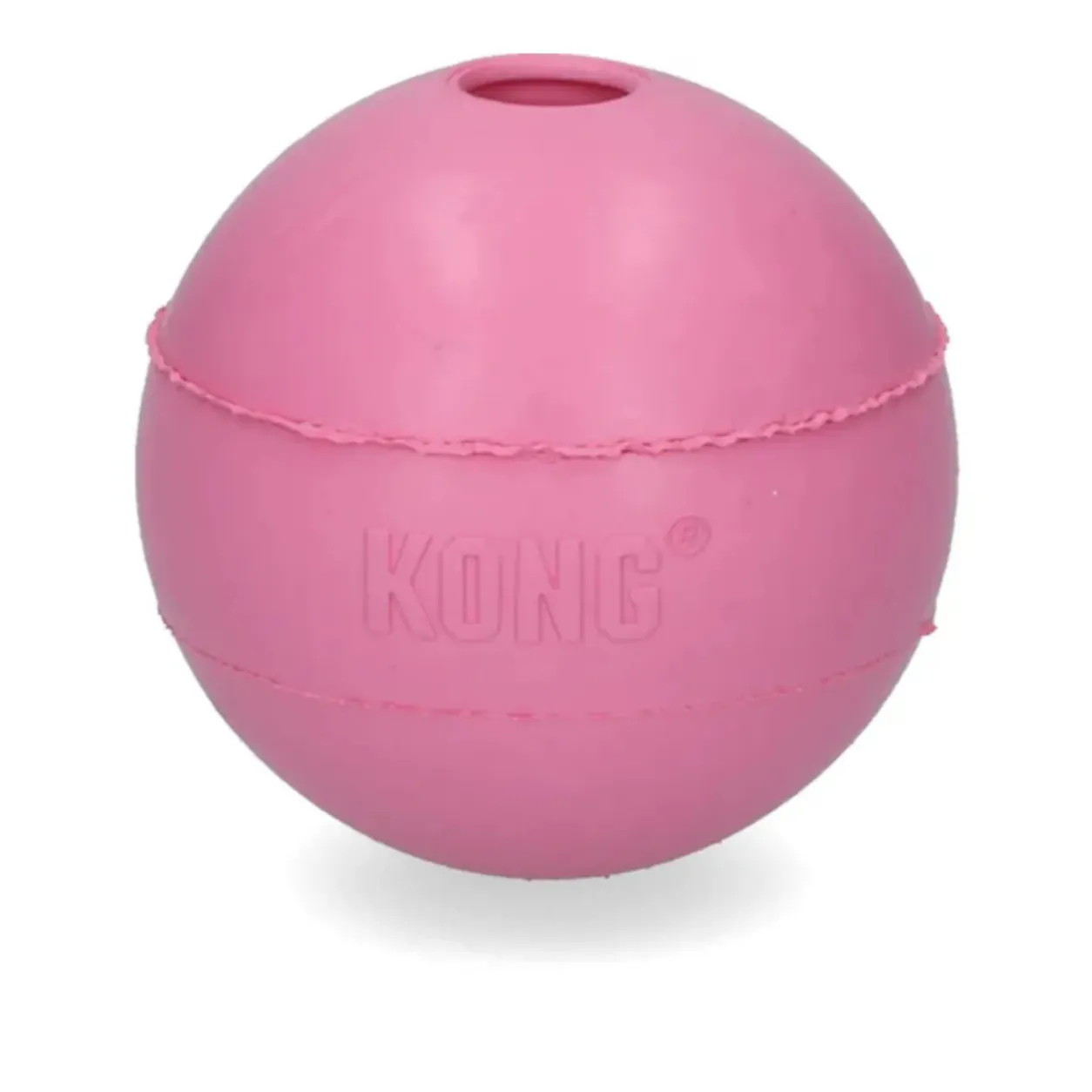 Rosafarbener KONG Puppy Ball M/L aus Naturkautschuk für Welpen