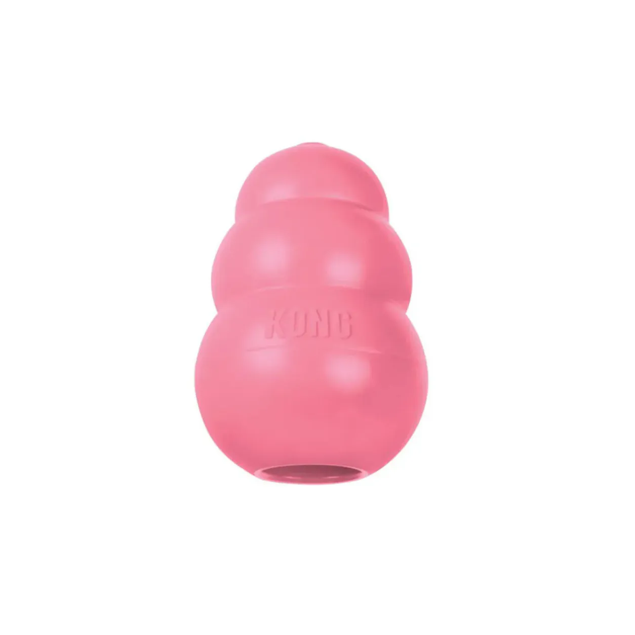 Rosafarbener KONG Puppy M aus weichem Naturkautschuk für Welpen
