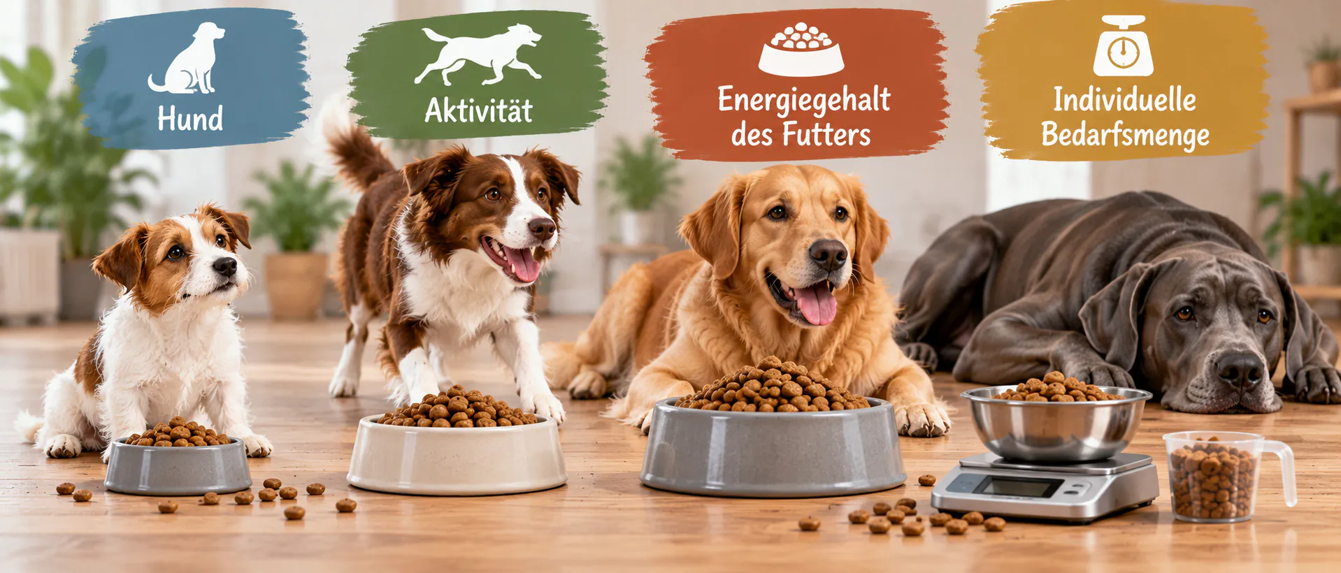Futtermenge bei Trockenfutter für Hunde bestimmen