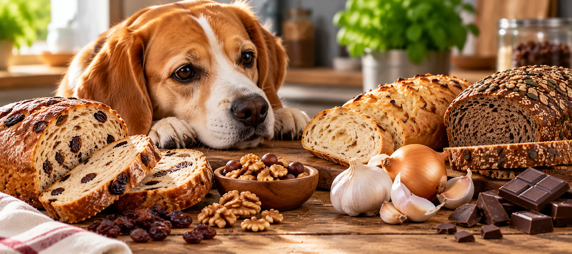 Giftige Brotzutaten für Hunde im Überblick